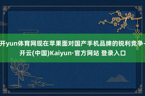 开yun体育网现在苹果面对国产手机品牌的锐利竞争-开云(中国)Kaiyun·官方网站 登录入口